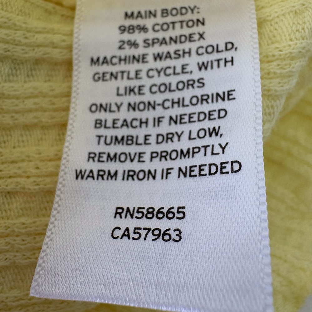 Yellow Short Sleeve Size 3X Crop Top Cotton Ruffle Edge Snap Closure Scoop Neck - Picture 6 of 9